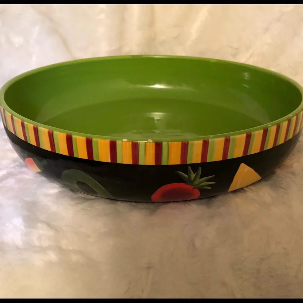 Crate & Barrel Pimenta Caliente Large Chip & Salsa Plate